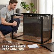 Hamster Cage with Spacious Interior and Easy Access for Cleaning and Feeding Black Transparent AOSOM