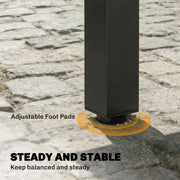 Extendable Garden Dining Table Ready Assembled for Easy Outdoor Hosting Natural Black Outsunny