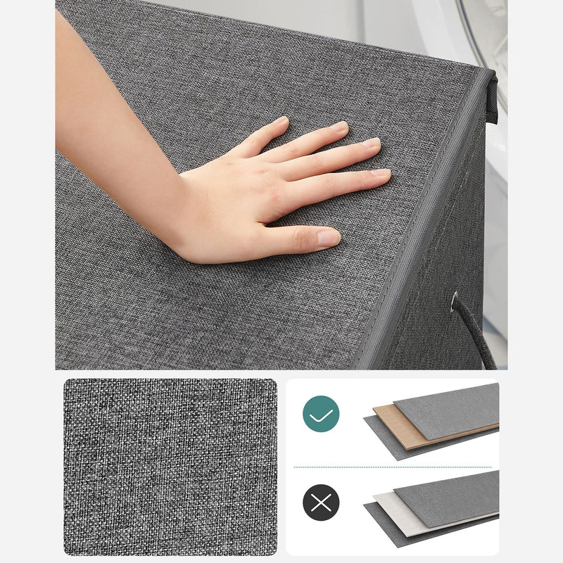 Extra Large 142L Collapsible Laundry Basket with Handles for Bedroom and Bathroom by Songmics