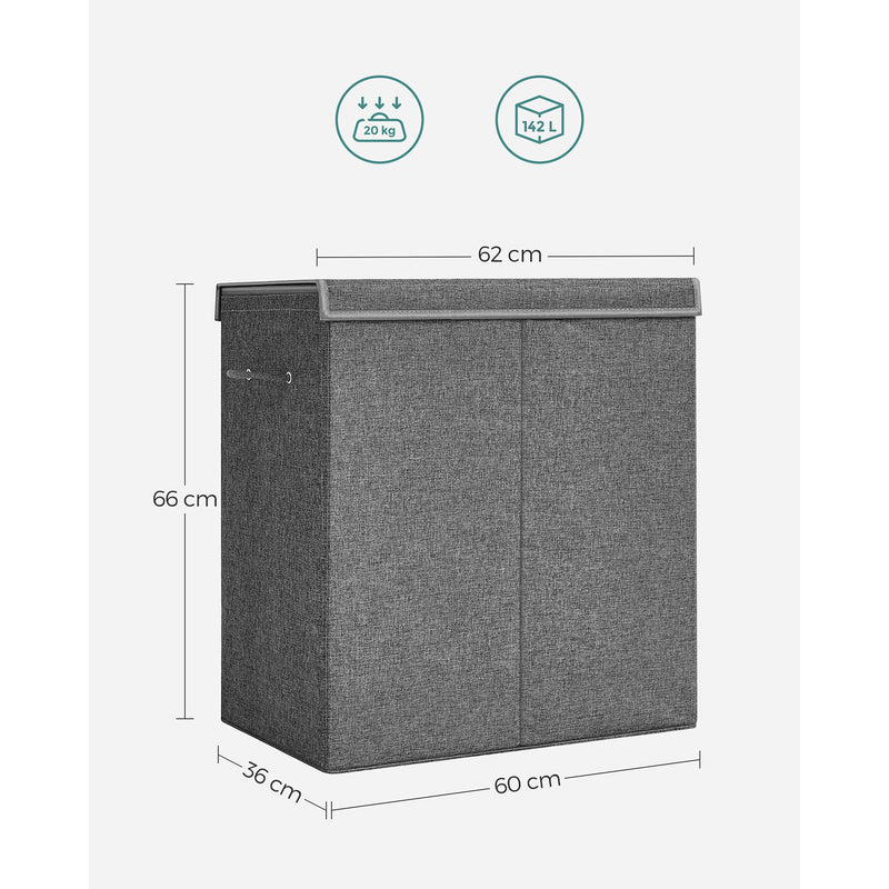 Extra Large 142L Collapsible Laundry Basket with Handles for Bedroom and Bathroom by Songmics