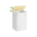 White Foldable Laundry Basket 95L with Removable Machine Washable Liner by Songmics