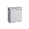 Dove Grey Bamboo Laundry Basket with Lid Lightweight and Breathable Storage by Songmics