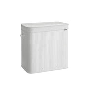 150L Bamboo Laundry Basket with Handles in Cloud White for Bathroom or Bedroom by Songmics
