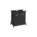 115L Dual Section Laundry Hamper with Foldable X Frame in Black by Songmics
