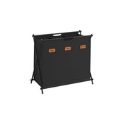 Large 135L Black Laundry Hamper with 3 Compartments and Foldable X Frame by Songmics