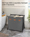 135L Slate Grey Laundry Hamper with 3 Compartments and Foldable X Frame by Songmics