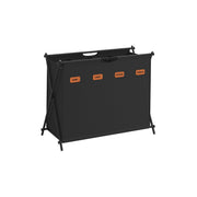 155L Black Laundry Hamper with 4 Sorting Sections and Foldable X Frame by Songmics