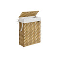 Slim 55L Laundry Basket with Lid and Handles in Goose Yellow for Easy Storage by Songmics