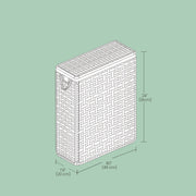 Foldable Synthetic Rattan Laundry Hamper with Lid and Removable Liner Yellow by Songmics