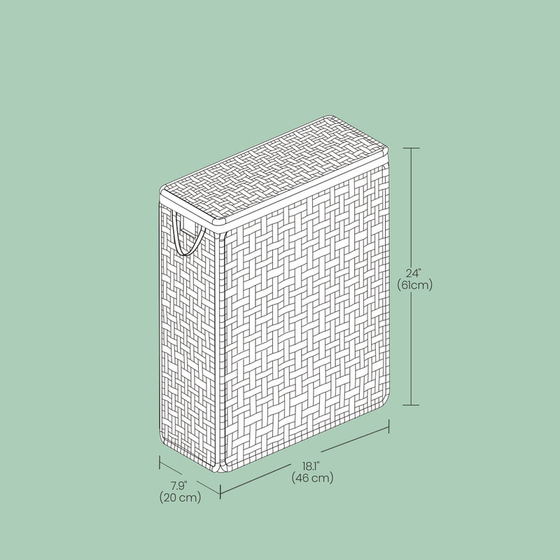 Foldable Synthetic Rattan Laundry Hamper with Lid and Removable Liner Yellow by Songmics