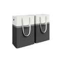 Set of 2 Collapsible Laundry Hampers 75 L Large Capacity in Black for Home Use by Songmics