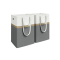 Set of 2 Collapsible Laundry Hampers 110L Slate Grey Foldable Storage Baskets by Songmics