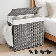 Large Laundry Hamper with Lid and Wheels 140L Rolling Clothes Basket by Songmics