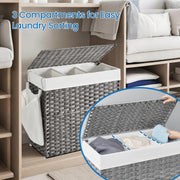 Large Laundry Hamper with Lid and Wheels 140L Rolling Clothes Basket by Songmics