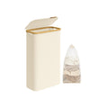 Cream White 65L Laundry Basket with Lid Space Saving Slim Design for Bathroom by Songmics