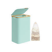 Large Mint Green Laundry Basket with Lid 90L Capacity for Bedroom or Bathroom by Songmics