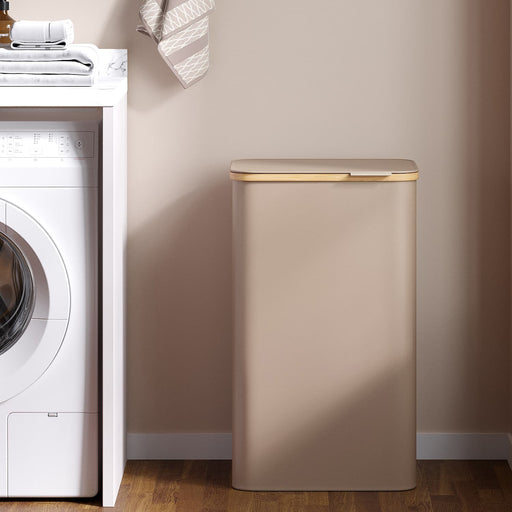 Large 90L Laundry Hamper with Lid Foldable Woven Basket for Clothes Storage by Songmics