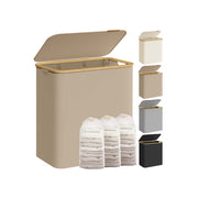 Large 150L Camel Brown Laundry Basket with Lid for Organised Storage by Songmics
