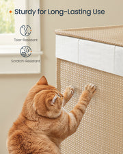Large 3 Compartment Laundry Basket 140L Natural Beige and White for Sorting by Songmics Home