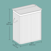 Bamboo Laundry Basket with Two Compartments and Removable Liner Bag by Songmics