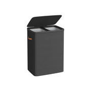 Dual Compartment Laundry Basket with Removable Liners for Sorting and Storage by Songmics