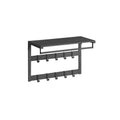 Wall Mounted Coat Rack with 10 Hooks in Charcoal Grey and Black for Hallway by Vasagle