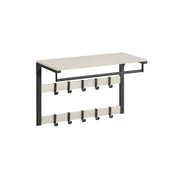 Wall Mounted Coat Rack with 10 Hooks Rustic White and Black Finish by Vasagle
