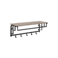 Wall Mounted Coat Rack with 5 Hooks in Greige and Black for Entryway Storage by Vasagle