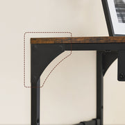 Rustic Wall Coat Rack with 8 Hooks and Storage Shelf in Brown and Black by Vasagle