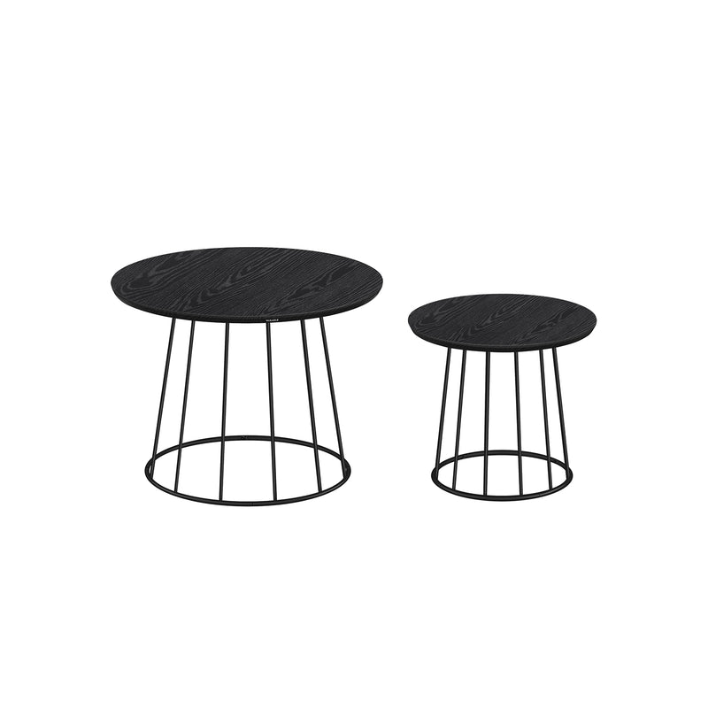 Set of 2 Round Nesting Side Tables for Living Room or Bedroom by Vasagle