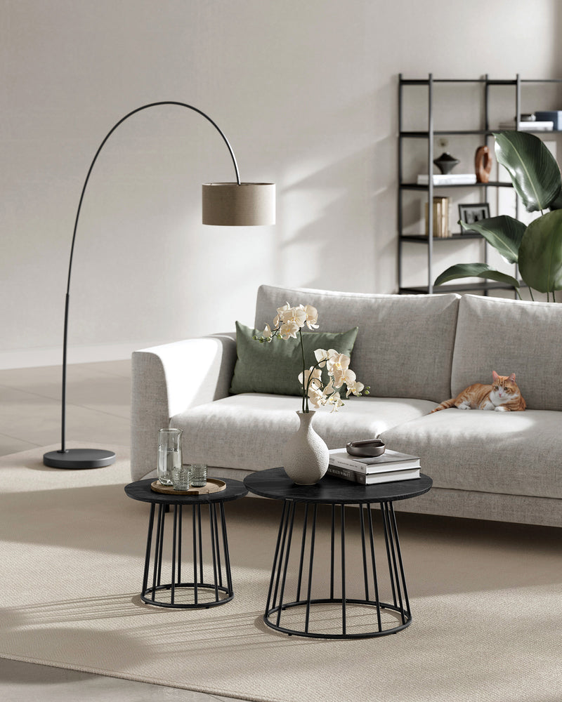 Set of 2 Round Nesting Side Tables for Living Room or Bedroom by Vasagle