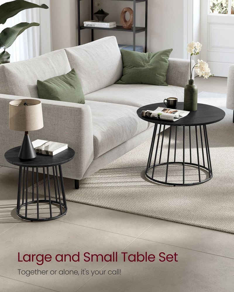 Set of 2 Round Nesting Side Tables for Living Room or Bedroom by Vasagle