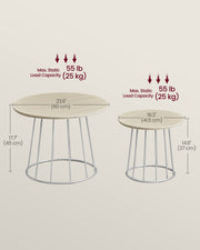Set of 2 Modern Round Coffee Tables for Living Room by Vasagle