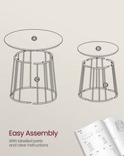 Set of 2 Modern Round Coffee Tables for Living Room by Vasagle