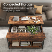 Lift Top Coffee Table with Hidden Storage and Open Shelf for Living Room by Vasagle