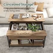 Lift Top Coffee Table with Hidden and Open Storage X Frame Design for Living Room by Vasagle