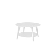 Snow White Round Coffee Table with Storage Shelf 80 x 45 cm for Living Room by Vasagle