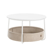 Round Coffee Table with Storage Shelf for Living Room Space Saving Design by Vasagle