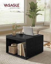 Set of 3 Black Coffee Tables Customisable Nesting Design for Living Room by Vasagle