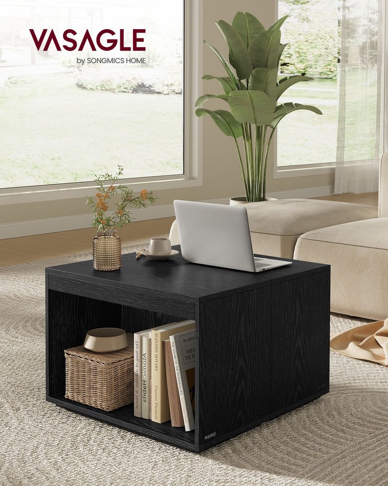 Set of 3 Black Coffee Tables Customisable Nesting Design for Living Room by Vasagle