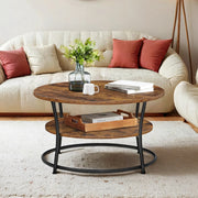 Round Coffee Table with Storage Shelf for Living Room and Lounge by Vasagle