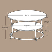 Round Coffee Table with Storage Shelf for Living Room and Lounge by Vasagle
