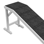 Pet Ramp for Dogs with Non Slip Carpet and Top Platform Ideal for Cars and Beds White and Grey AOSOM