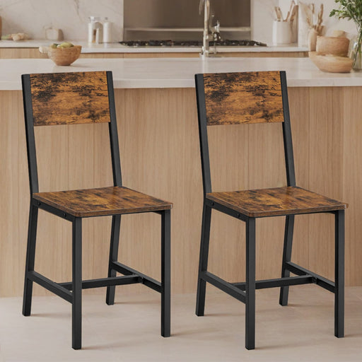 Set of 2 Rustic Dining Chairs for Kitchen or Dining Room by Vasagle