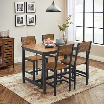 Set of 2 Industrial Dining Chairs with Steel Frame for Kitchen or Dining Room by Vasagle