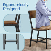 Set of 2 Rustic Dining Chairs for Kitchen or Dining Room by Vasagle