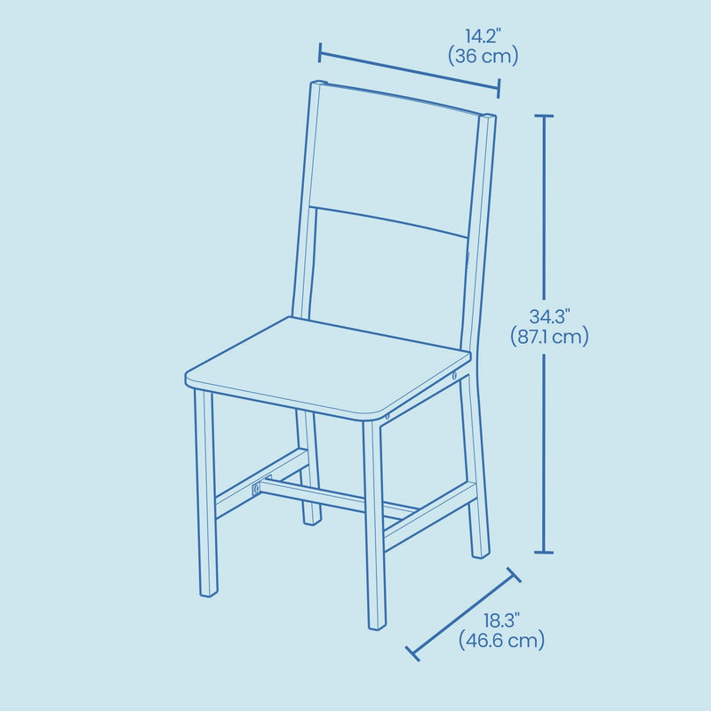 Set of 2 Rustic Dining Chairs for Kitchen or Dining Room by Vasagle
