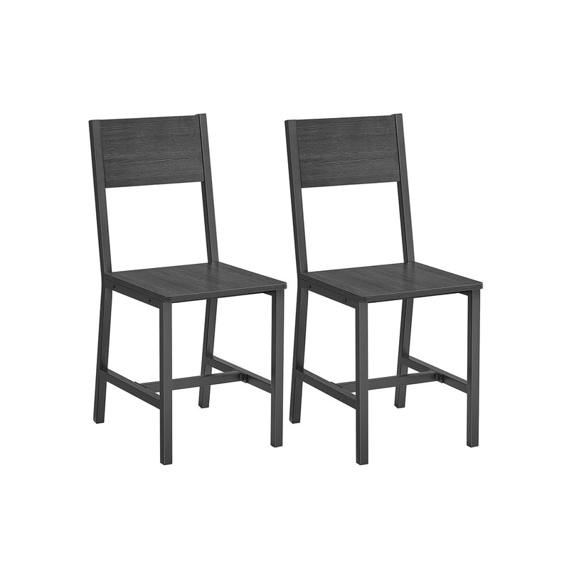 Set of 2 Dining Chairs in Charcoal Grey and Ink Black by Vasagle