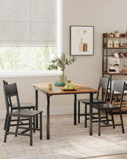 Set of 2 Dining Chairs in Charcoal Grey and Ink Black by Vasagle