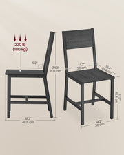 Set of 2 Dining Chairs in Charcoal Grey and Ink Black by Vasagle